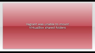 Vagrant was unable to mount VirtualBox shared folders