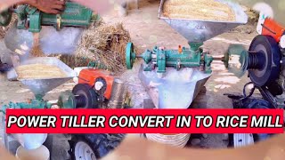 #rice_mill Convert Power tillers in to a rice mill  ll holler machine ll