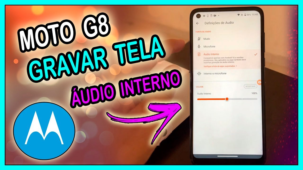 Como gravar a tela com áudio interno no Moto G8 - YouTube