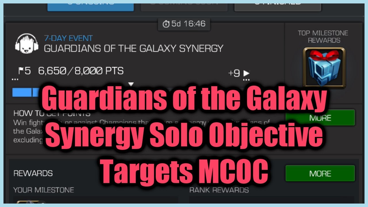 Guardians of the Galaxy Synergy Solo Objective Targets | MCOC