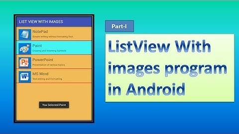 ListView With images program in Android,part 1,#53