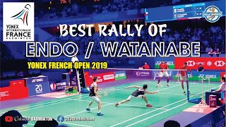 Best RALLIES of Hiroyuki ENDO\/Yuta WATANABE at Yonex French Open 2019 | Unbelievable BADMINTON