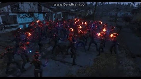 Fallout 4 : 100 Assaultrons VS 3 Behemoths