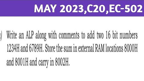 //May 2023 AP diploma ECE 5th semester (EC - 502) Microcontrollers & applications 8 marks program//