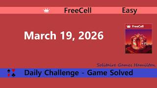 Microsoft Solitaire Collection | FreeCell Easy - March 19, 2026 | Daily Challenges