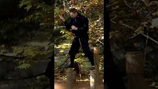 Ninja Knife Training on Balance Poles