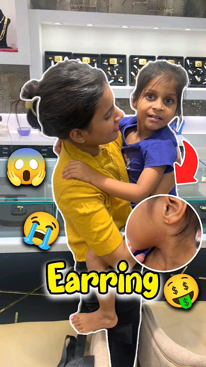 Ruhi's Earrings 😱😭 Day 354 #minivlog #shortaday #trending #shorts
