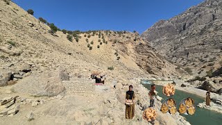 A single nomadic mother in the Zagros Mountains | Baking tandoori bread and fishing inthe wild river