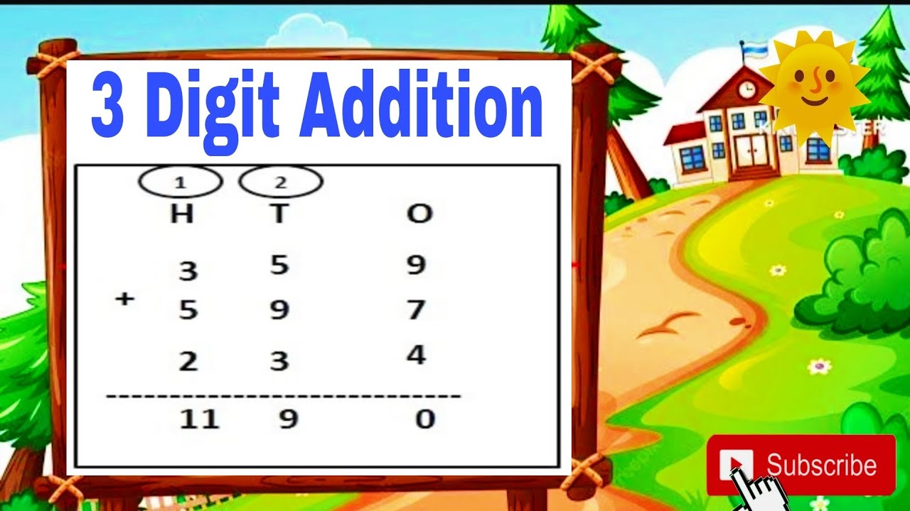 3 Digit Addition || Addition of 3 digit numbers || Mathematics for Kids ...