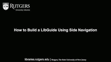 Switch LibGuide from Tab Top to Side Navigation
