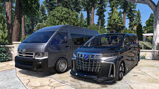 GTA 5 - Toyota Hiace and Toyota Alphard Convoy [GTA V Mzansi Realistic Graphics]