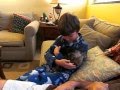 The sweetest boy gets dog for christmas EVER!