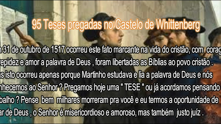 Conhecidas também como “disputação do doutor martinho lutero sobre o poder e eficácia das indulgências”, as 95 teses foram uma carta escrita pelo monge alemão, na qual ele discorreu sobre as indulgências. ela foi enviada, no dia 31 de outubro de 1517, para