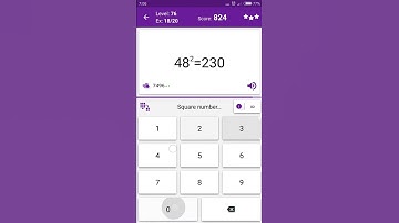 Math Tricks - Training mode - square numbers between 40 and 49 - level 076 (Number Keyboard)