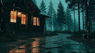Soft Night Rain at a Cozy Forest Cabin 🌧️ Calm Rain Sounds for Deep Sleep (6 Hours) screenshot 1