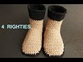 Watch How 2 Crochet Top 4 Simple Slipper Boots - PART 2/2  (4 RIGHTIES)