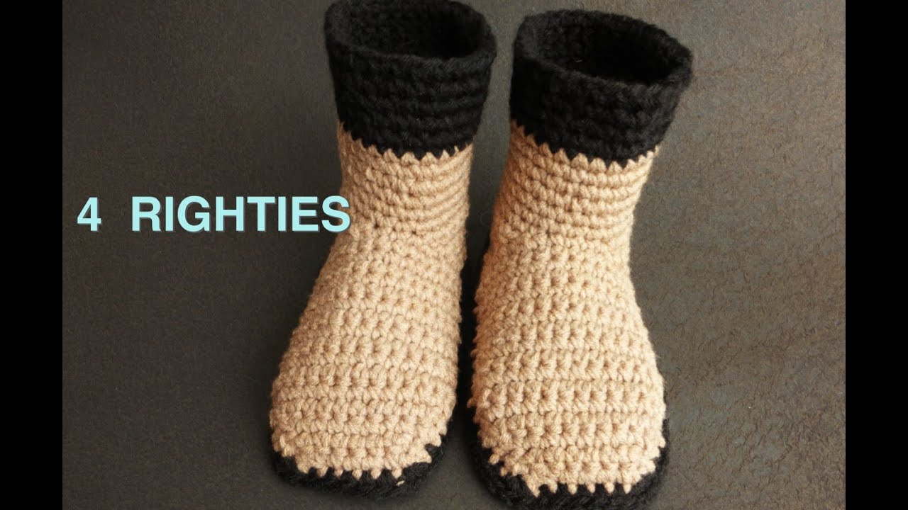 2 how crochet How 2 Crochet Slipper Simple 2/2 4 Watch Boots Top   PART