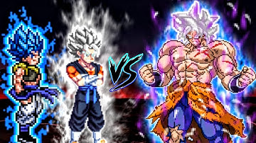 Gogeta V3.5 OP (all form) & Vegito V2 OP (all form) VS Broly DBS MUI OP in Jump Force Mugen