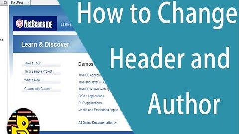 How To Change Header and Author in Netbeans