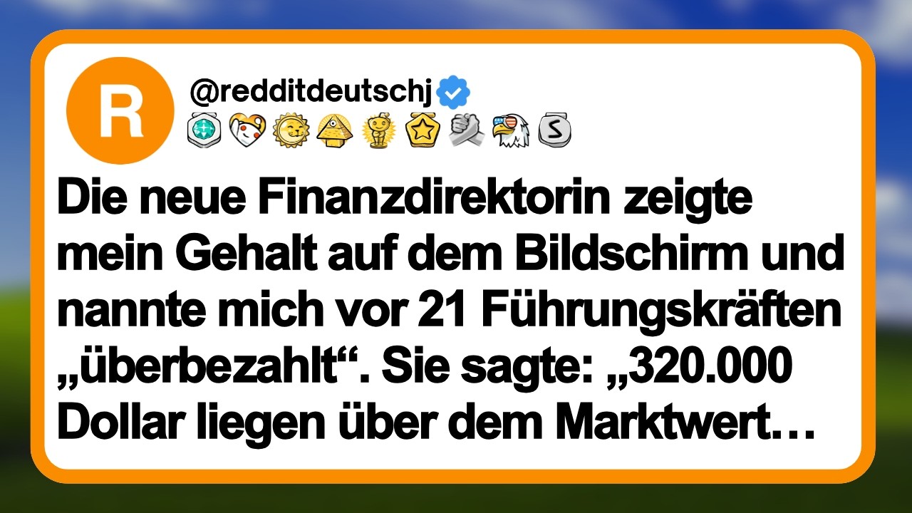 Die neue Finanzdirektorin zeigte mein Gehalt auf dem Bildschirm und nannte mich vor 21...