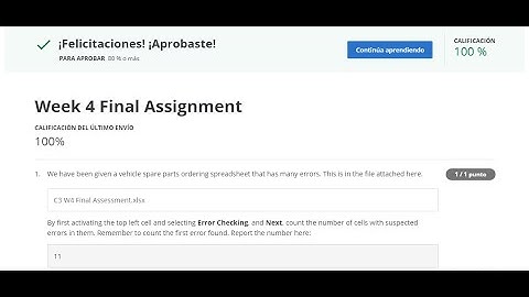 Excel Skills for Business: Intermediate 2 ll Week 4 Final Assignment 100% ll Coursera