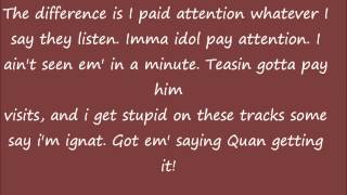Video thumbnail of "Rich Homie Quan - "Differences" Lyrics"