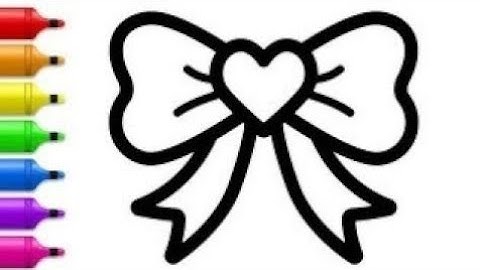 How to draw gift ribbon drawing easy step by step|How to Draw a Heart with a Bow Ribbon Emoji Easy.