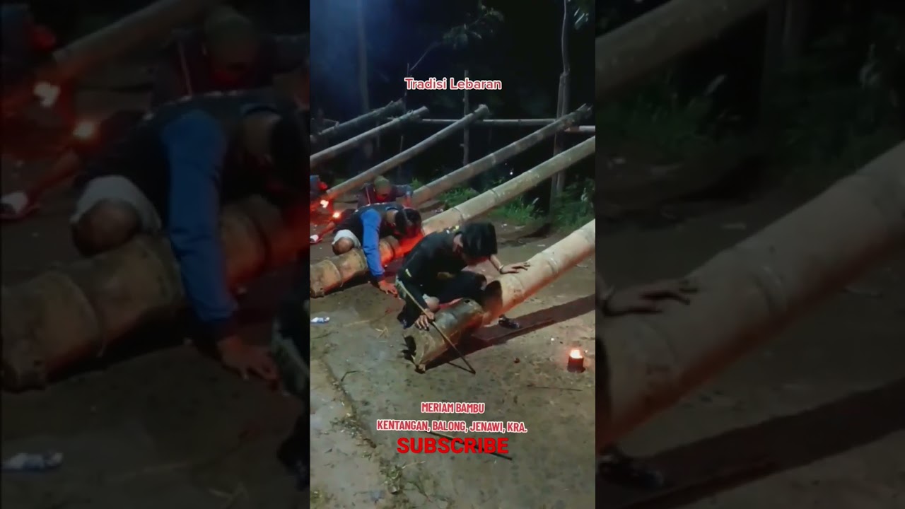 Tradisi lebaran Meriam Bambu