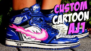 Custom CARTOON Air Jordan 1 🎨🖌️(full tutorial)