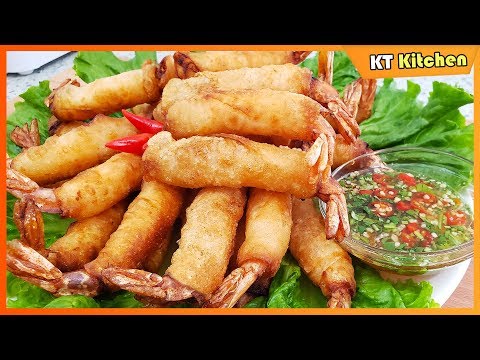 CHẢ GIÒ TÔM Giòn Rụm Giòn Lâu Không Cần Nước Cốt Dừa Hay Bia -Tôm Hỏa Tiễn - Crispy Shrimp Rolls