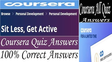 Sit Less, Get Active Coursera Quiz Answers | Coursera Free Courses Quiz Answers