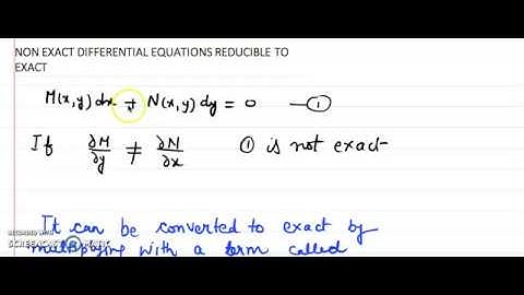 Non exact differential equation(Type 1) IF of Homogenous diff eqn