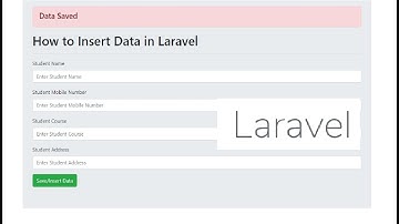 CRUD: How to Insert Data in Laravel - Part-1/4