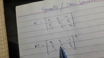 Symmetric matrix & Skew symmetric matrix in Hindi/Urdu.