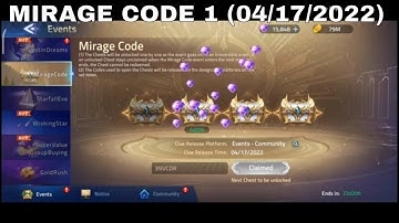 MIRAGE CODE 1 (04/17/2022)  -  500 DIAMOND ► MOBILE LEGENDS ADVENTURE