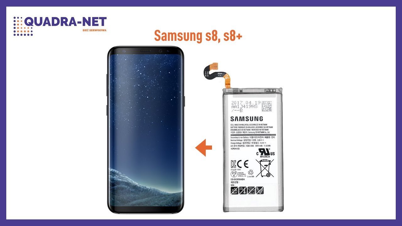 Wymiana akumulatora (baterii) - Samsung s8, s8+ (G950F, G955F) | Battery Replacement, Repair