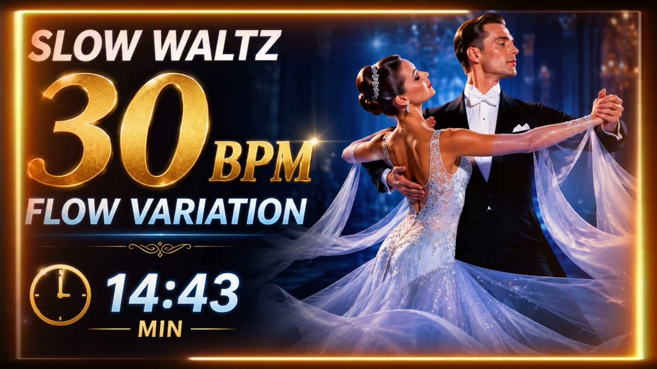 Slow Waltz Flow Variation – 30 BPM | 14:43 Ballroom Practice Music
