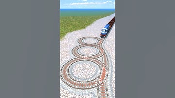 Dangerous Train Passing 😲 BY Bumpy Diamond Railroad, Funny Video, Train simulator BeamNG #shorts