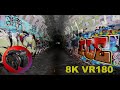 8K VR180 3D Ernest Junction Railway Tunnel. Graffiti (Travel/Lego ASMR/Music 4K/8K Metaverse)