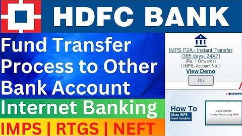 How to transfer Fund from HDFC net banking to other banks | IMPS