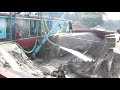 Sand unloading in the rivers by ships and pipe machine