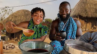 Making Authentic Ghana Sobolo |Hibiscus tea | Zobo drink || African Village life