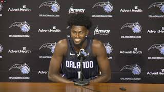 Jonathan Isaac's answers questions on his vaccination status - Orlando Magic Media Day - 9\/27\/21