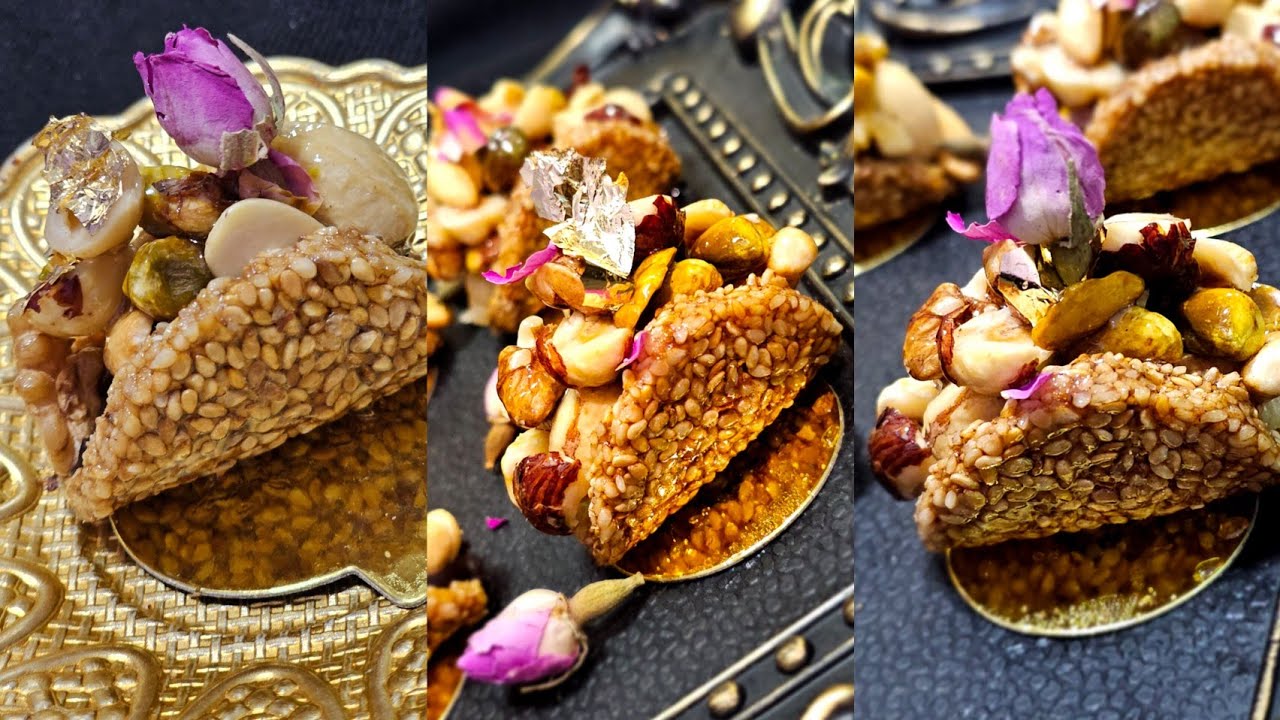 من اول تجربة نوغا بازنجلان والمكسرات👌ناجحة معاكوم 100% مقرمشة ومعلكة وهماوية gateaux prestige 😋