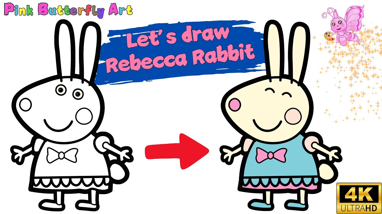 Rebecca Rabbit Drawing and Coloring Animation for Kids Toddler 