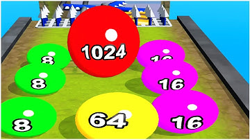 2048 Ball Run Game - Gameplay - Max Levels (101-120) reach 128, 256, 512, 1024, 2048