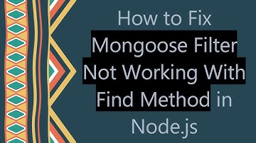 How to Fix Mongoose Filter Not Working With Find Method in Node.js