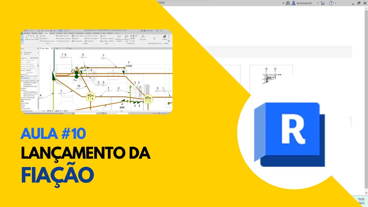 Projeto elétrico no Revit Mep #10 - Lançamento da fiação