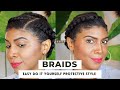 Braided Protective Hairstyle [ Easy Perfect for Beginners ] Natural Hair Type 4