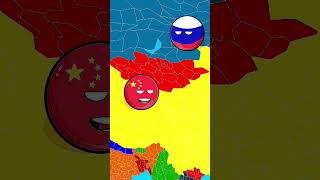 Russia and China attack Usa 🤯 #countryballs #geographythroughmaps #worldgeography #worldmap #shorts